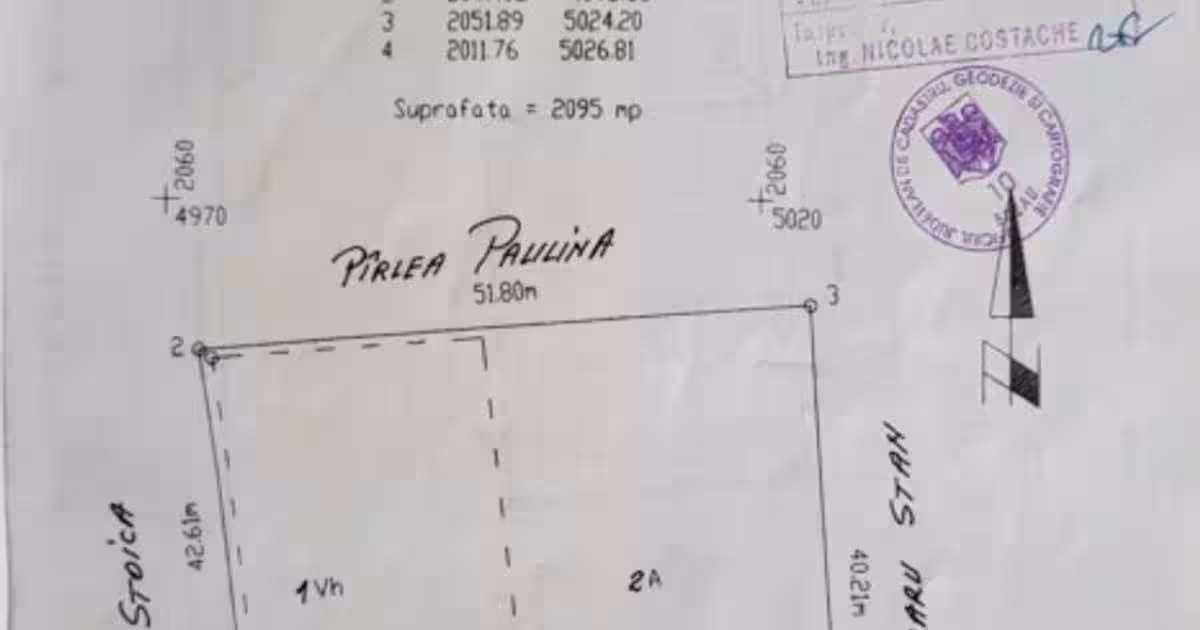 Teren Construcții intravilan de 2095 mp, în Bălteni