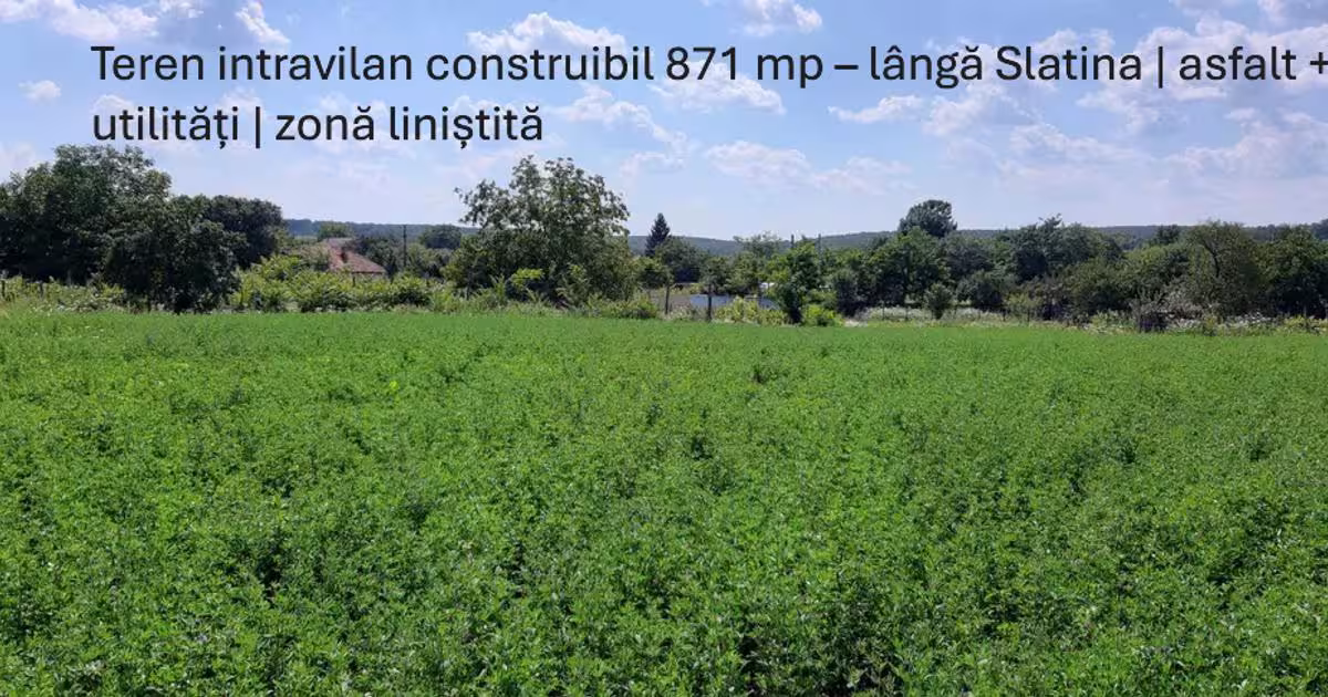 Teren Construcții intravilan de 871 mp, în Bistrița Nouă