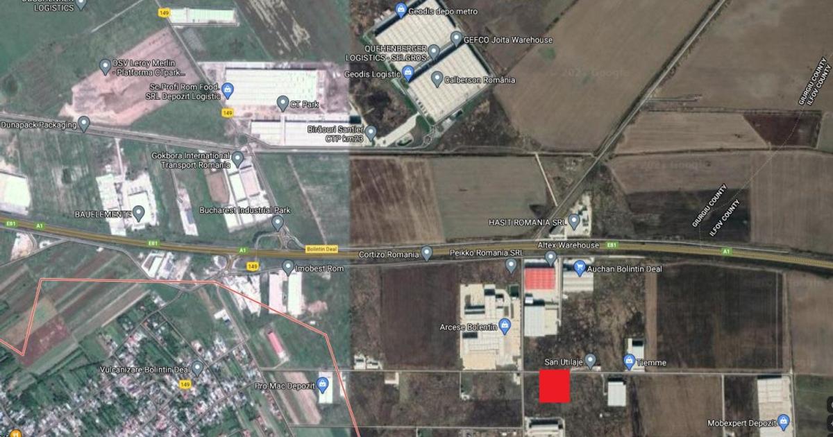 Teren Construcții intravilan de 7198 mp, în Bolintin-Deal