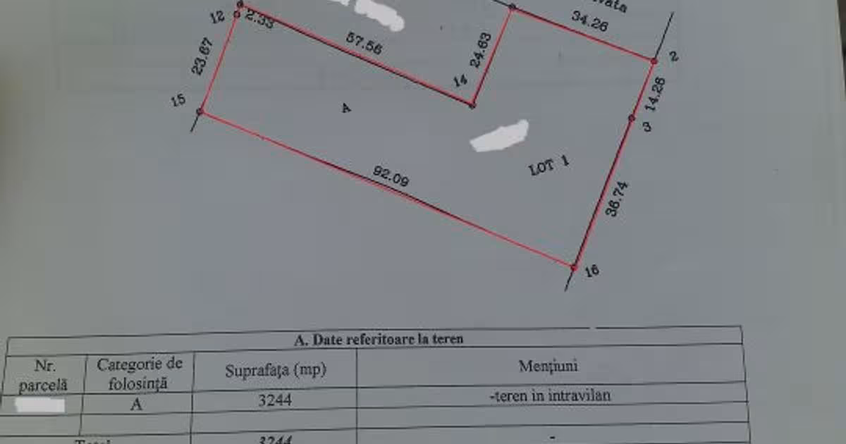 Teren Construcții intravilan de 1600 mp, în zona Central, Botoșani