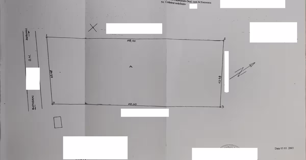 Teren Construcții intravilan de 5000 mp, în zona Central, Botoșani