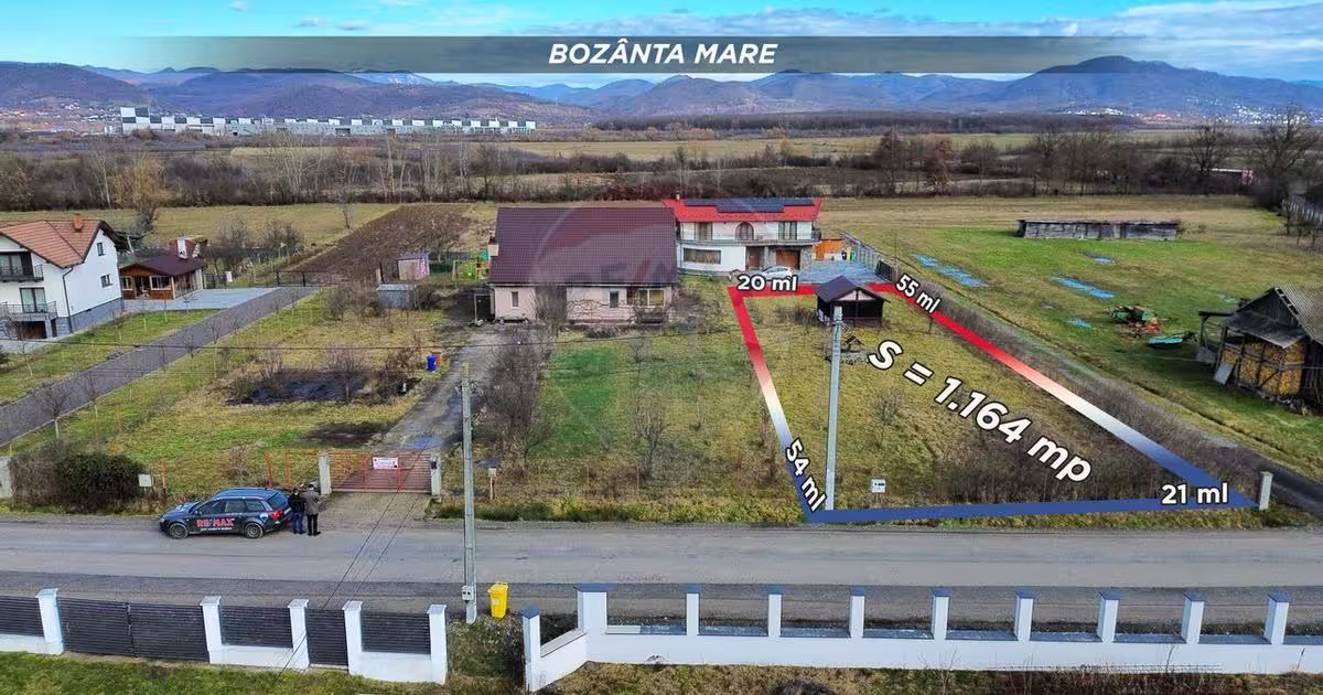 Teren Construcții intravilan de 1164 mp, în Bozânta Mare