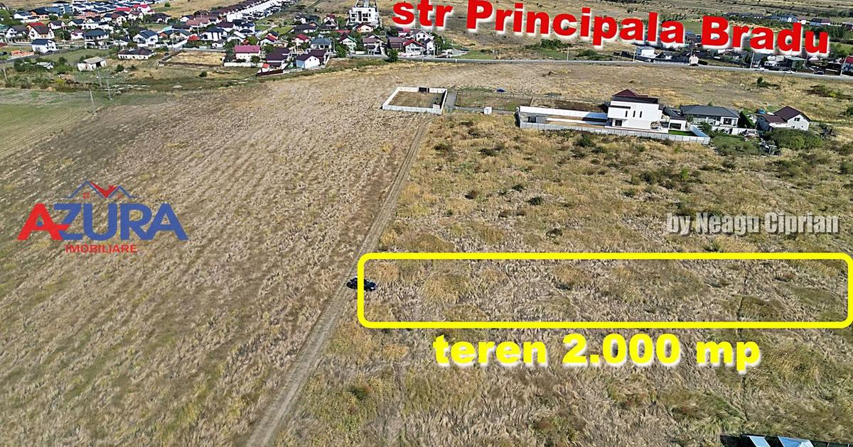 Teren Construcții intravilan de 2000 mp, în Bradu