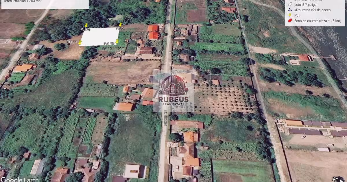 Teren Construcții intravilan de 1363 mp, în Burila Mare