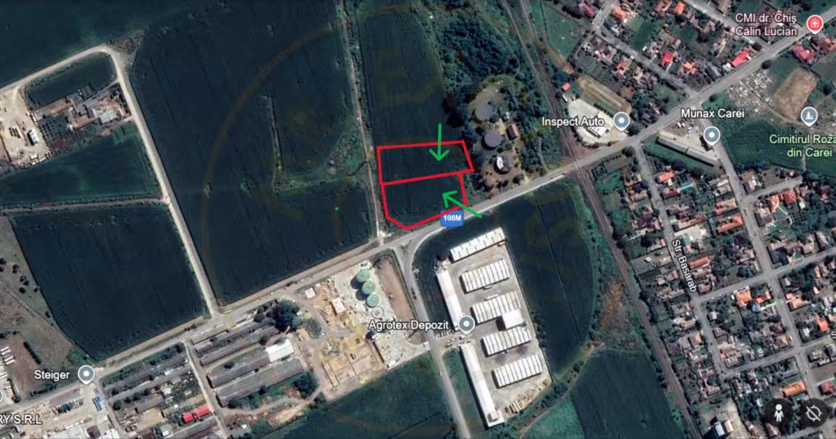Teren Construcții intravilan de 13164 mp, în zona Exterior Nord, Carei