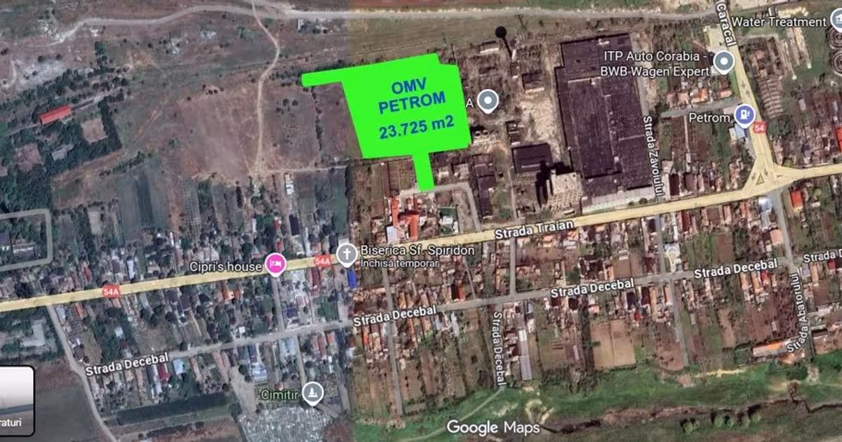 Teren Construcții intravilan de 23725 mp, în Corabia