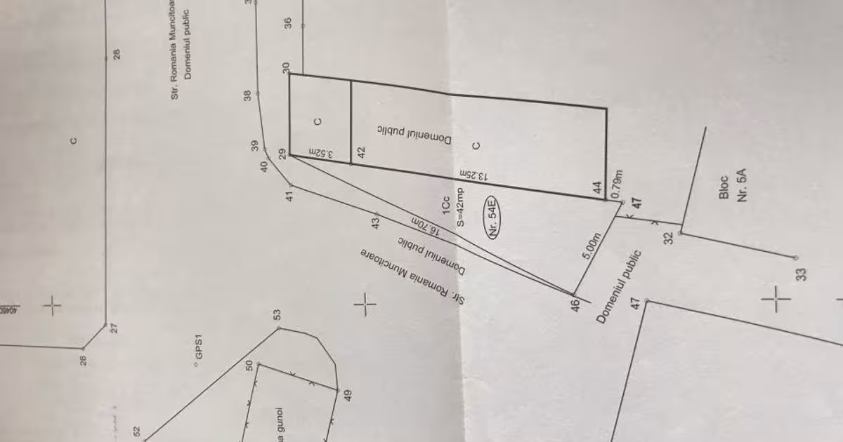 Teren Construcții intravilan de 42 mp, în zona Central, Craiova