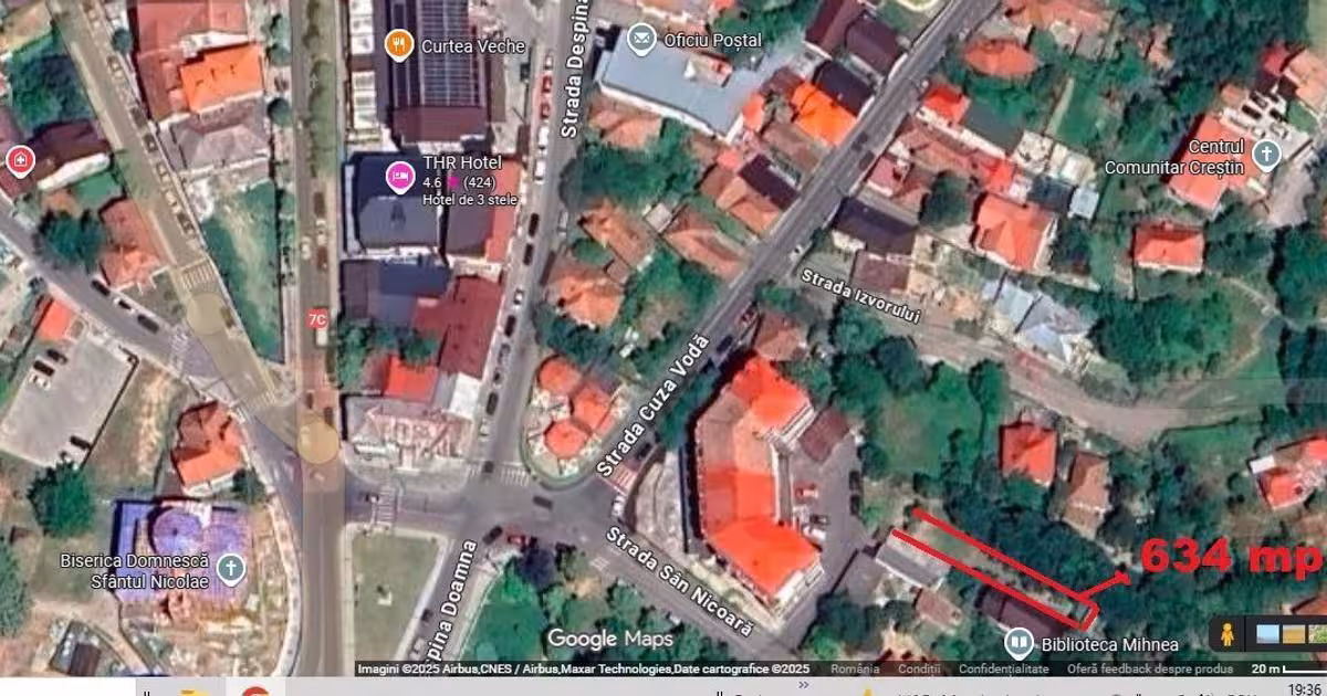 Teren Construcții intravilan de 634 mp, în zona Central, Curtea de Argeș