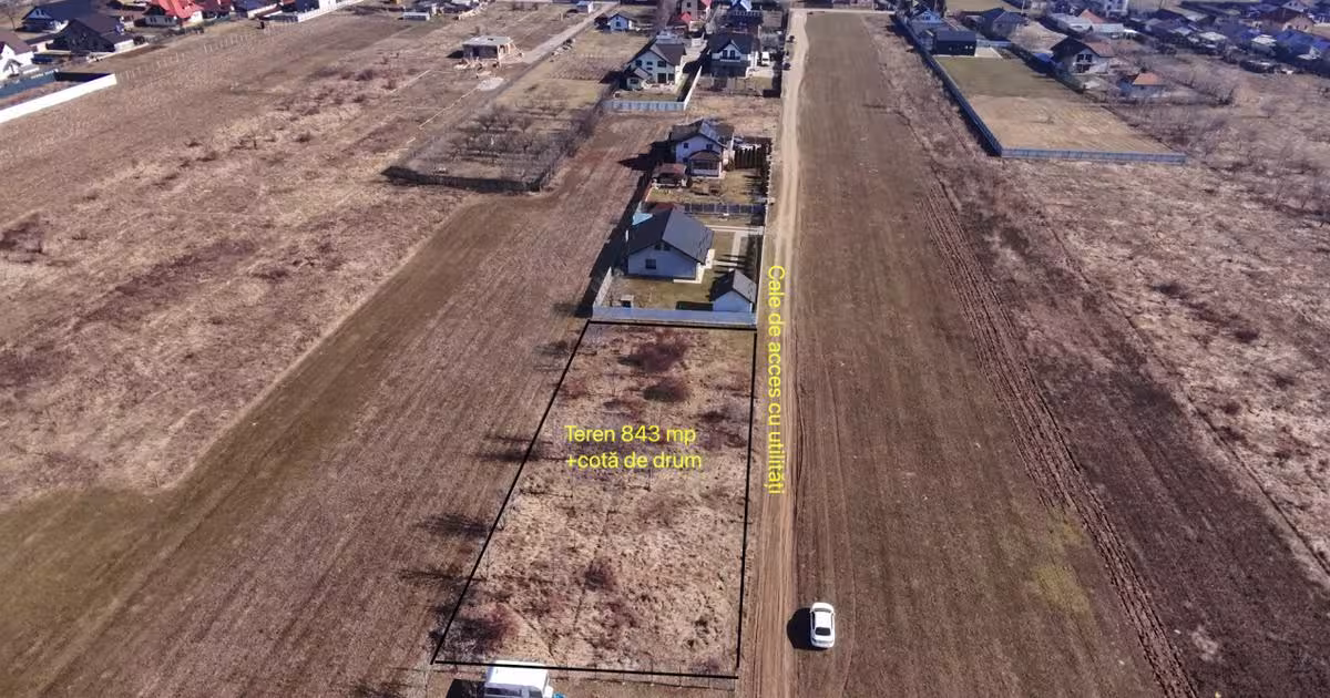 Teren Construcții intravilan de 843 mp, în Dumbrava Roșie