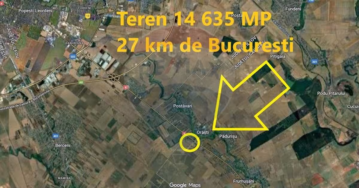 Teren Construcții intravilan de 14635 mp, în Frumușani