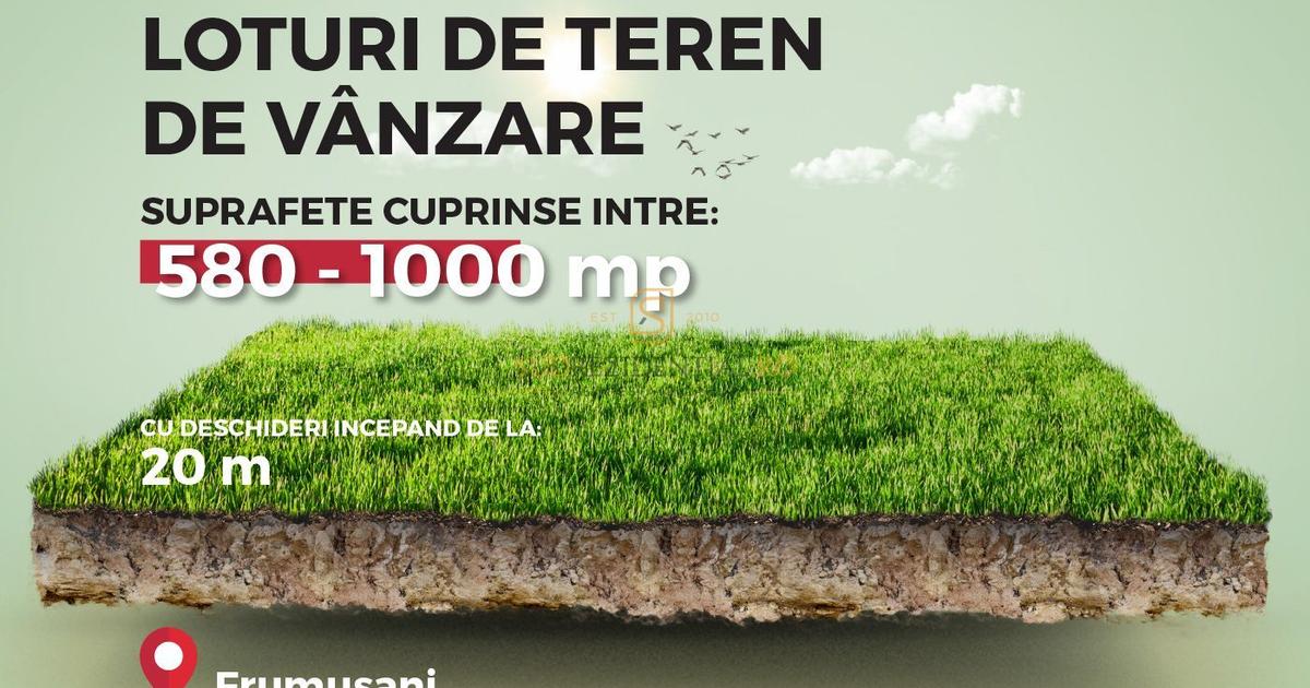 Teren Construcții intravilan de 555 mp, în Frumușani