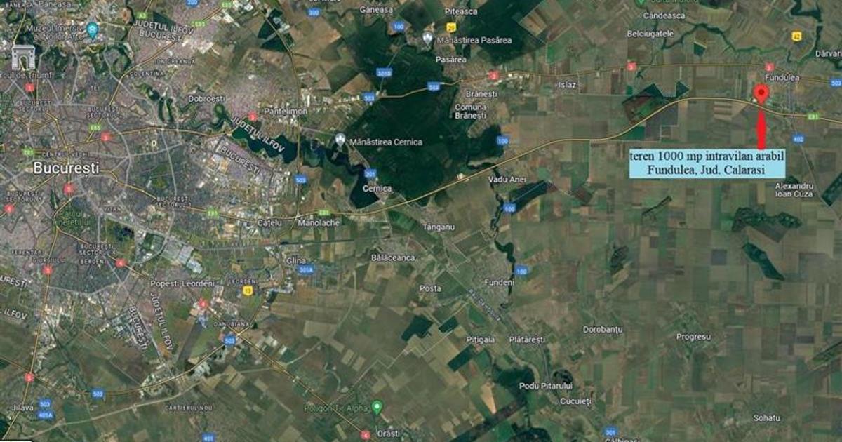 Teren Construcții intravilan de 1000 mp, în zona Sud, Fundulea