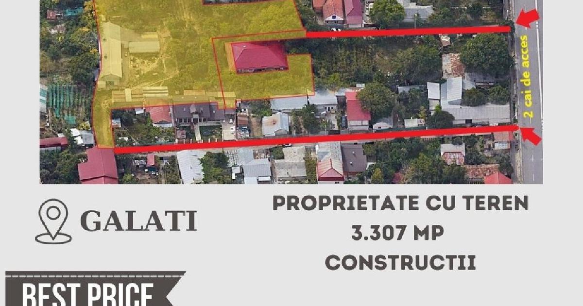 Teren Construcții intravilan de 3300 mp, în zona Nord, Galați