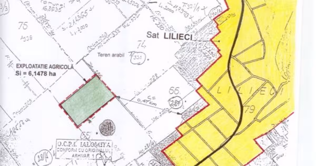 Teren Construcții intravilan de 61500 mp, în Lilieci