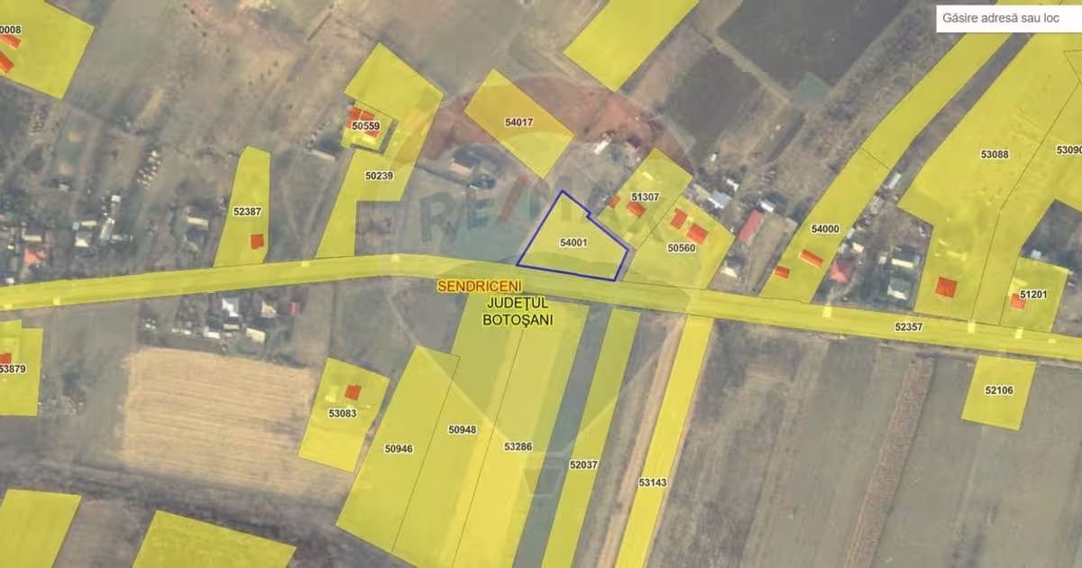 Teren Construcții intravilan de 2036 mp, în Pădureni (Șendriceni)