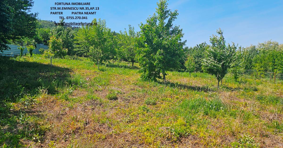 Teren Construcții intravilan de 1000 mp, în zona 1 Mai, Piatra-Neamț