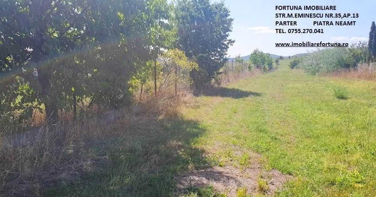 Teren Construcții intravilan de 4500 mp, în zona Exterior Nord, Piatra-Neamț