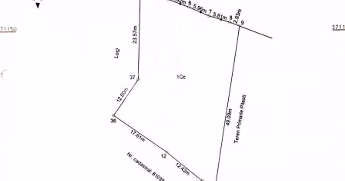 Teren Construcții intravilan de 1091 mp, în zona Tancodrom, Pitești