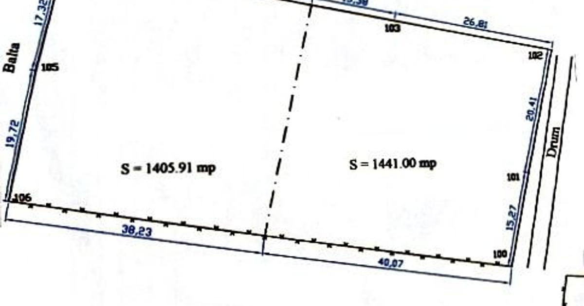 Teren Construcții intravilan de 2847 mp, în Radu Vodă