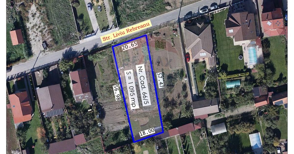 Teren Construcții intravilan de 1095 mp, în Sânmartin