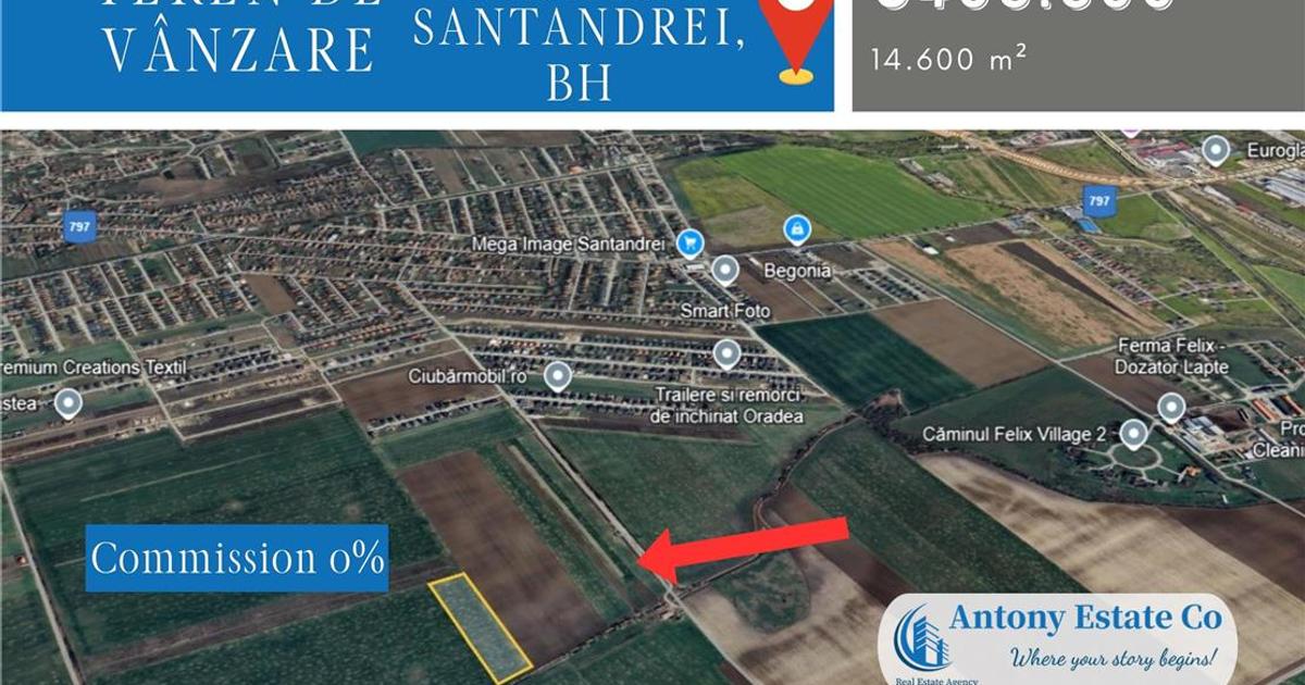 Teren Construcții intravilan de 14600 mp, în Sântandrei