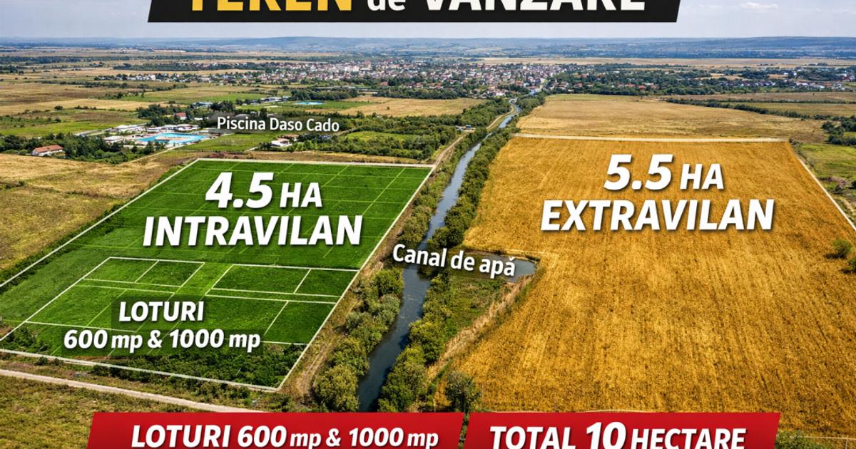 Teren Construcții intravilan de 100000 mp, în zona Exterior Est, Târgoviște