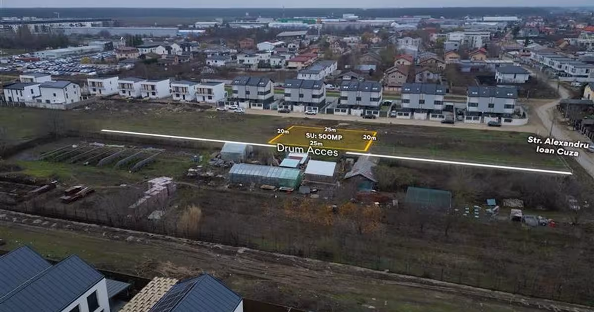 Teren Construcții intravilan de 500 mp, în Tunari