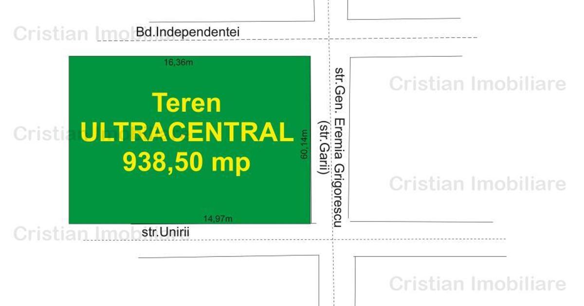 Teren intravilan de 938 mp, în zona Central, Brăila
