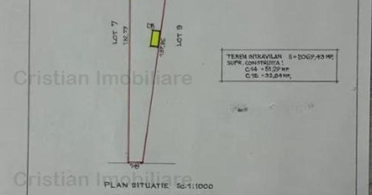 Teren intravilan de 2069 mp, în Vărsătura