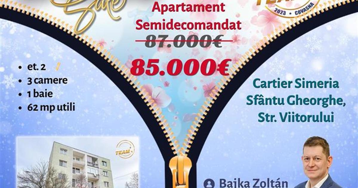 3D& FILM! Apartament 3 camere,etaj 2, areal apreciabil, Simeria,Sfantu Gheorghe