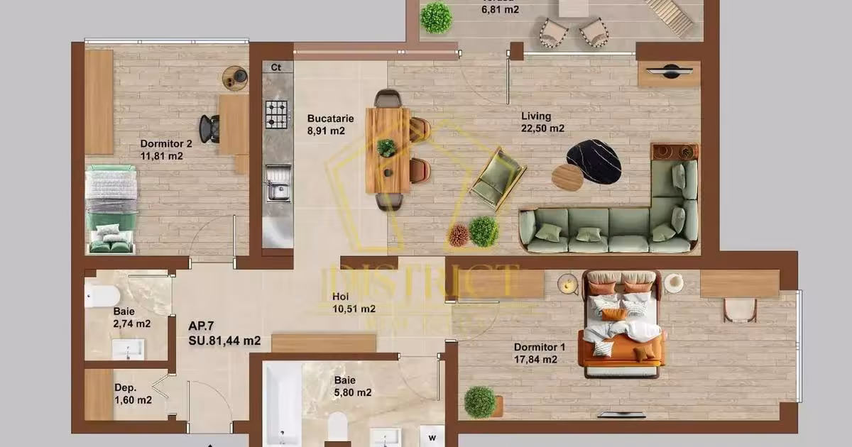 Apartament decomandat cu 3 camere în zona Buziașului, Timișoara