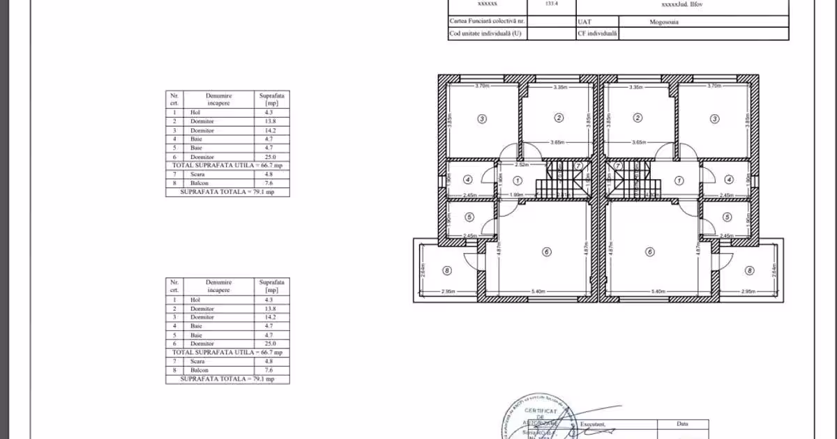 Duplex 160 mp cu 5 camere în Mogoșoaia