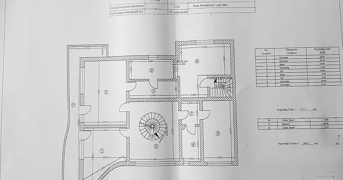 Proprietate rezidentiala 11 camere Pantelimon – Teren 1130 mp, 675 mp, langa Lac