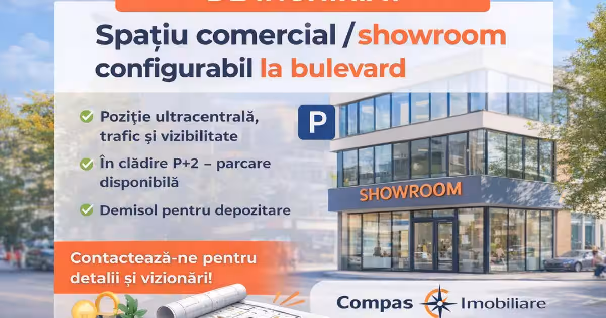 Spatiu comercial D+P+2 VAD, VIZIBILITATE ZONA Galeria Mall