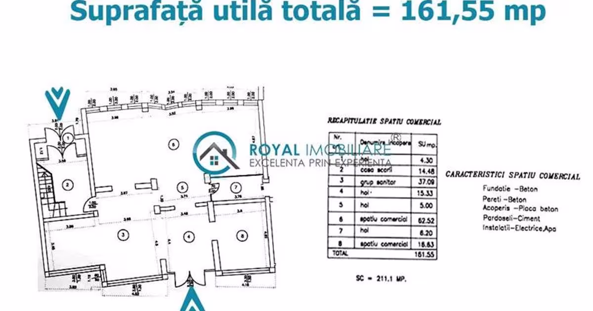 Spațiu comercial 161.55 mp în zona Ultracentral, Ploiești