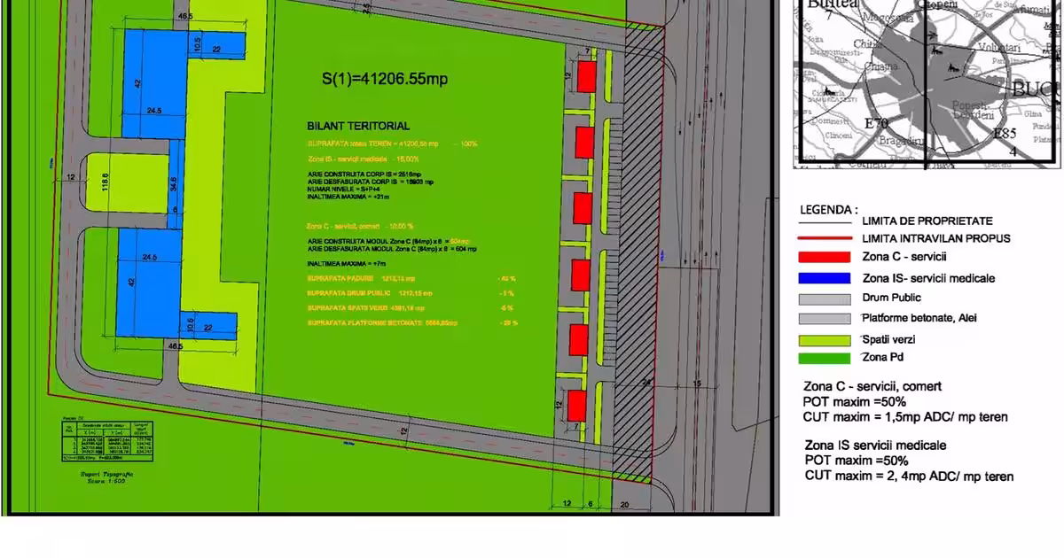 Proiect Unic 1 HA Teren constructii in mijlocul padurii S+P+4 Otopeni-Corbeanca