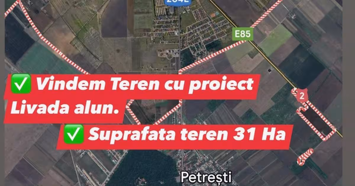 Teren agricol extravilan de 310000 mp, în zona Nord, Focșani