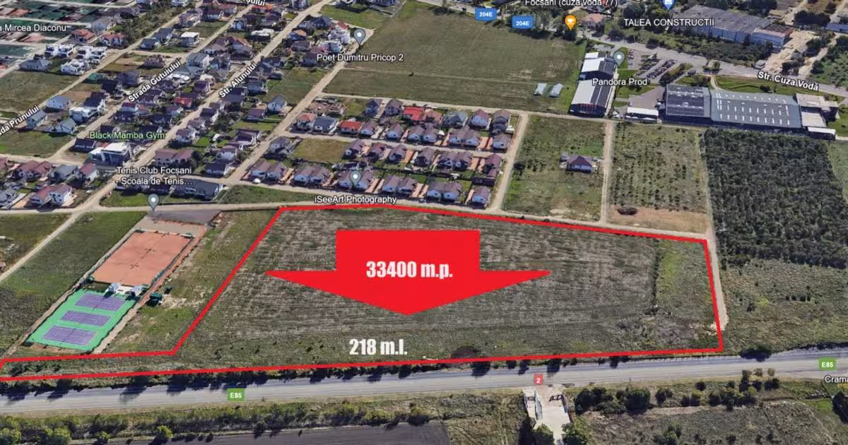 Teren agricol intravilan de 33400 mp, în zona Nord-Est, Focșani