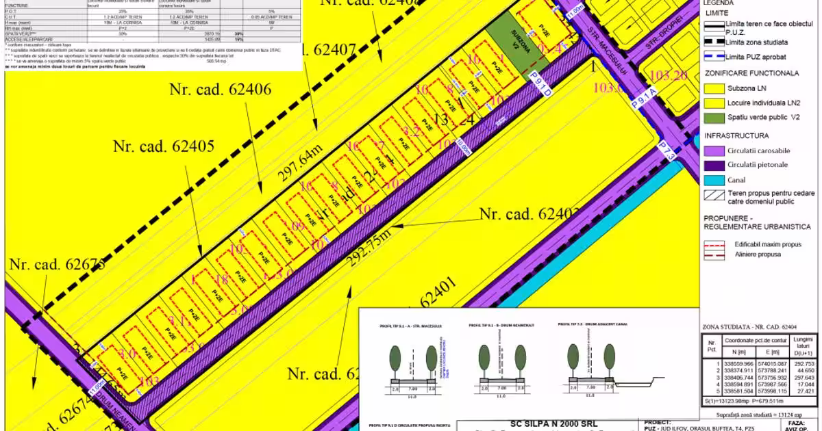 Teren intravilan 13124 mp cu front 44.5 m | Buftea - Cartierul Tineretului