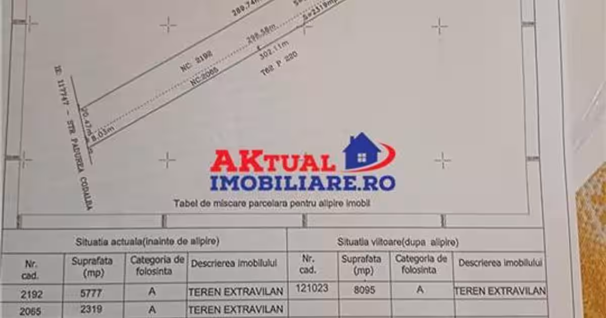 Teren Construcții intravilan de 8100 mp, în Domnești