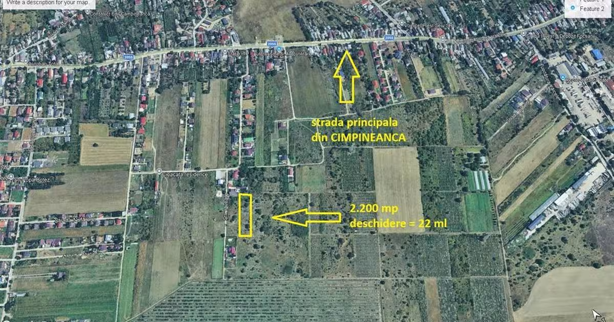Teren Construcții intravilan de 2200 mp, în zona Vest, Focșani