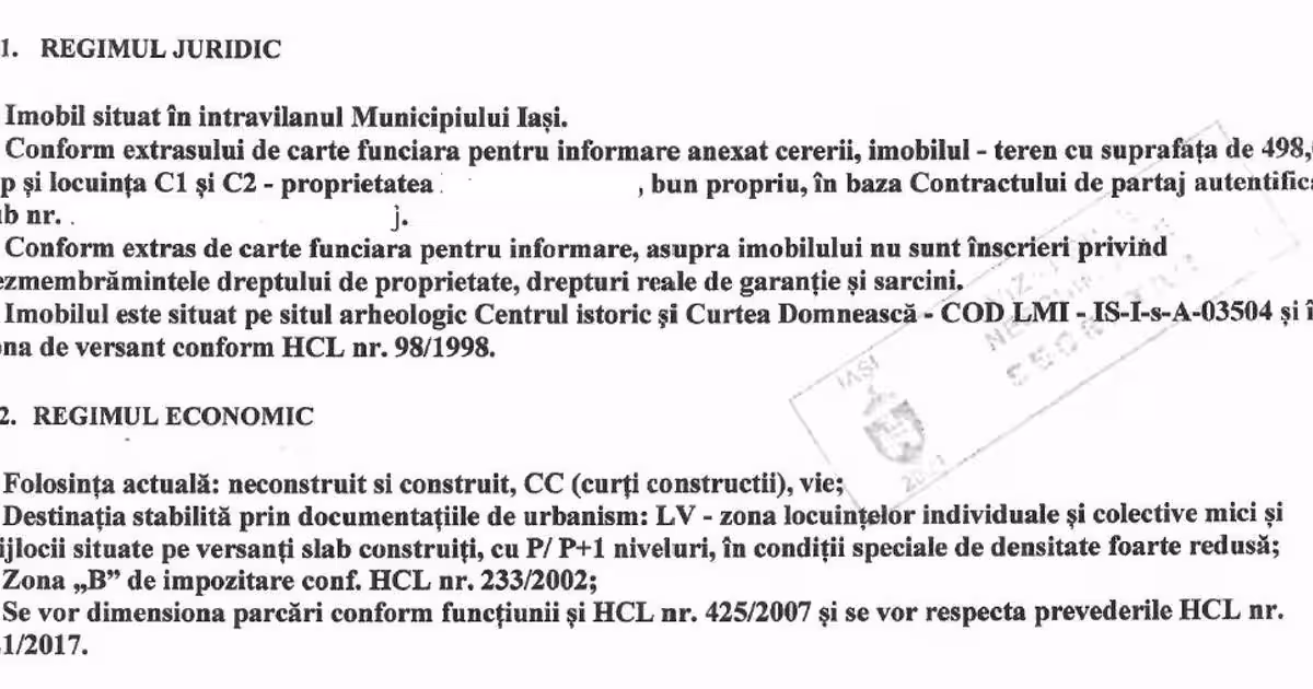 Teren Construcții intravilan de 498 mp, în zona Păcurari, Iași