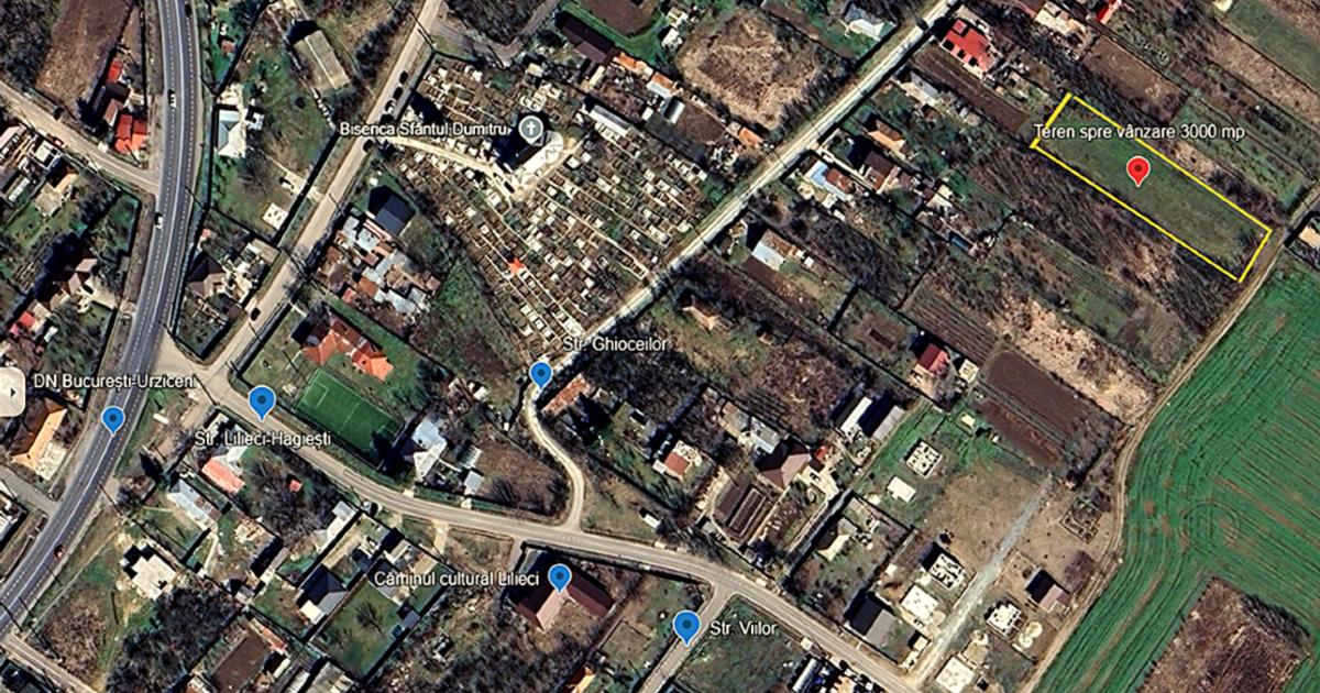 Teren Intravilan, aproape de București - Lilieci (Sinești-Ialomița), 3000 mp
