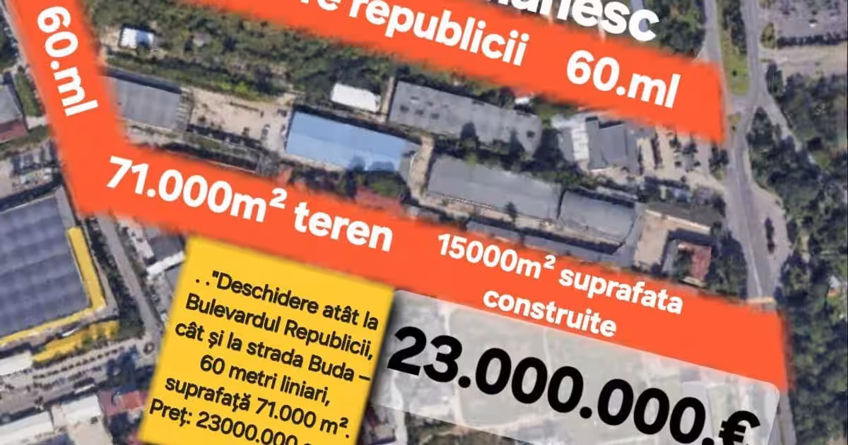 Teren Construcții intravilan de 71000 mp, în zona Republicii, Ploiești