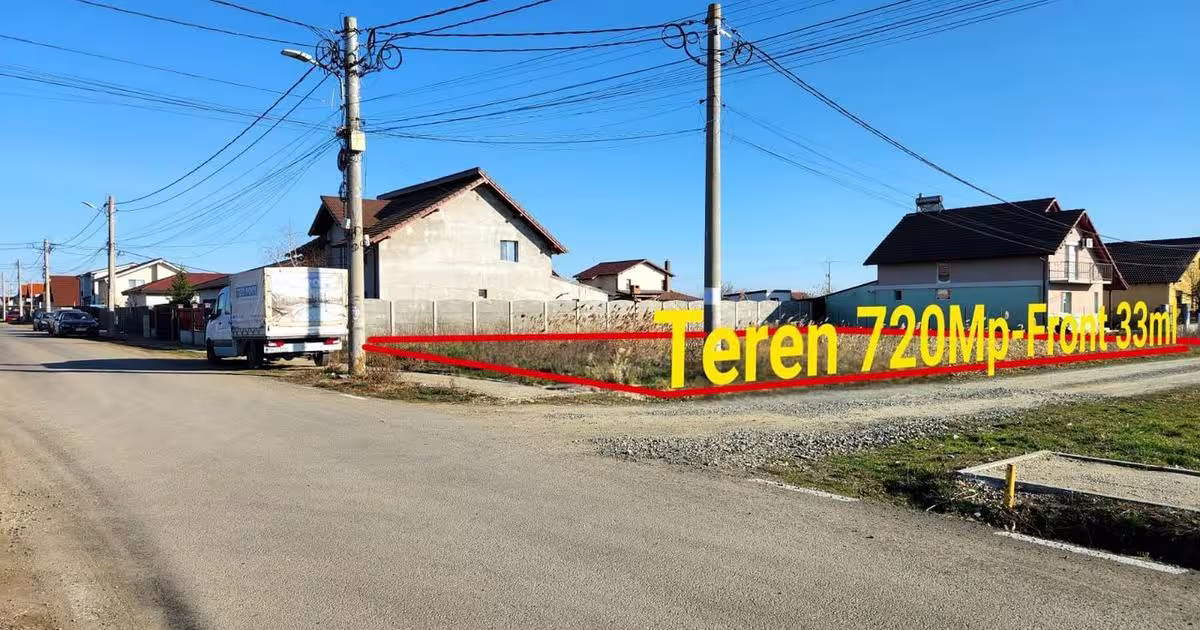 Teren Construcții intravilan de 720 mp, în Săcălaz