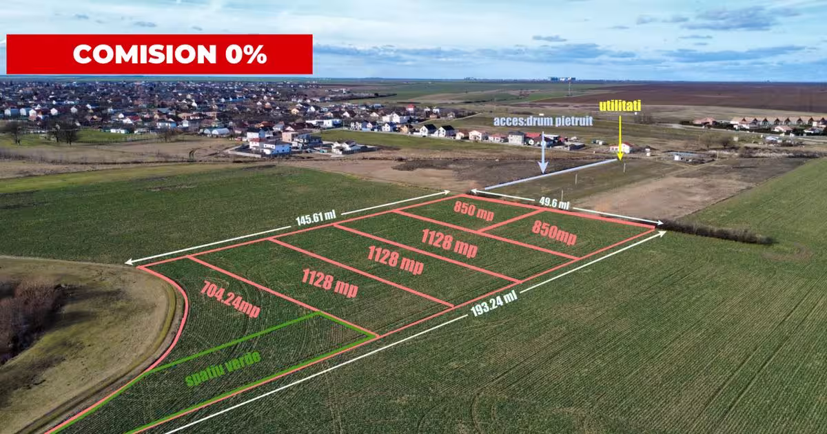 Teren Construcții intravilan de 1128 mp, în Sânandrei