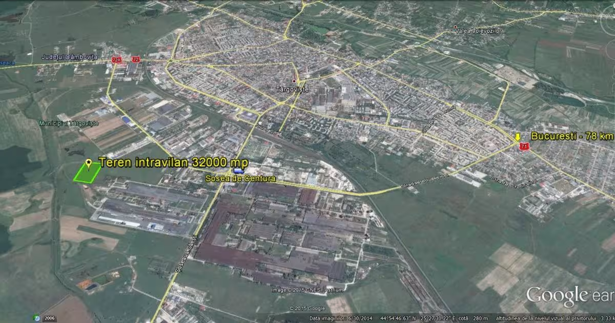 Teren Construcții intravilan de 31800 mp, în zona Industrială, Târgoviște