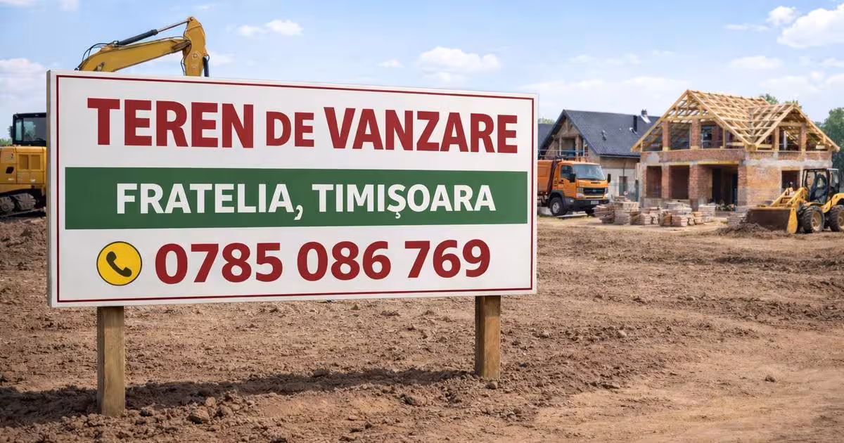 Teren Construcții intravilan de 3843 mp, în zona Fratelia, Timișoara