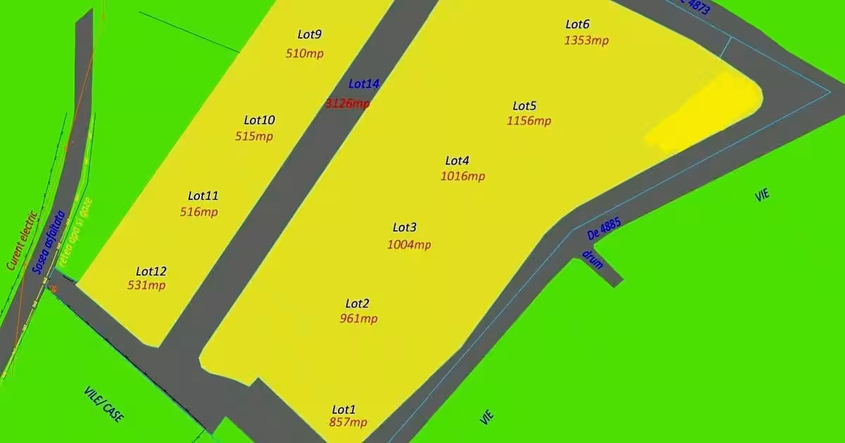 Teren Construcții intravilan de 500 mp, în Valea Călugărească