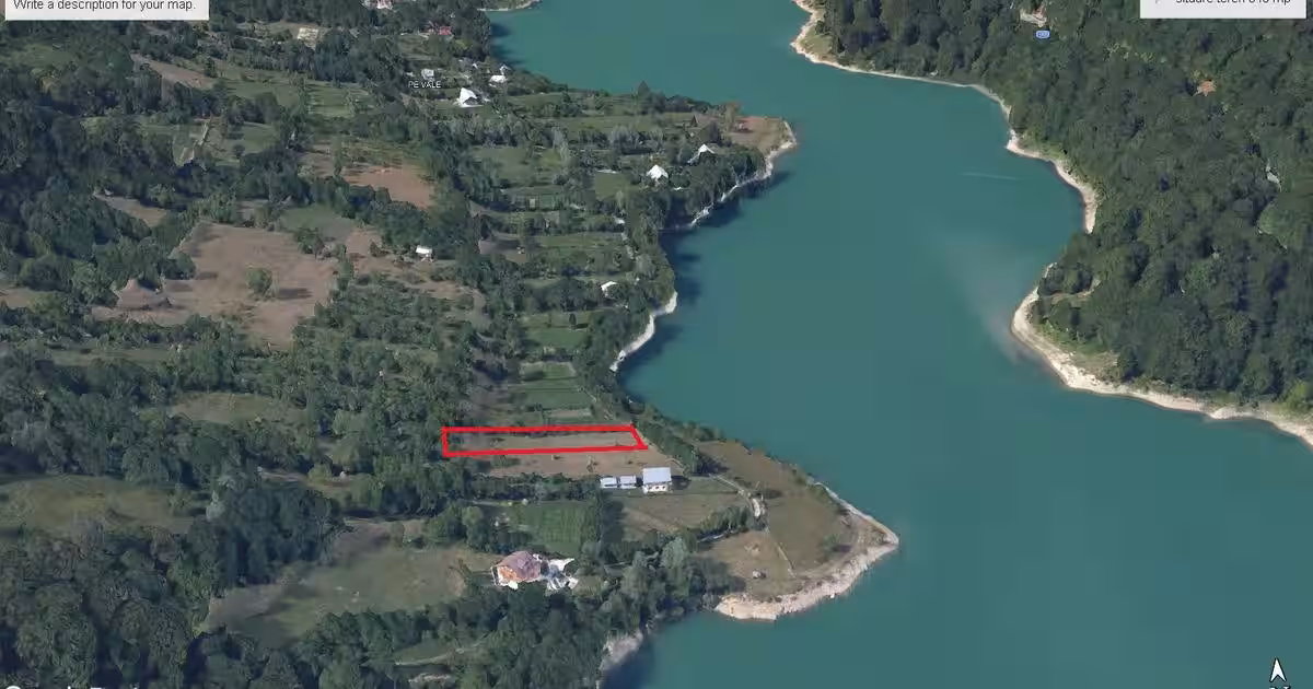 Valea Doftanei, Lacul Paltinu, teren pe mal, 841 mp, cu deschidere de 14,81 ml